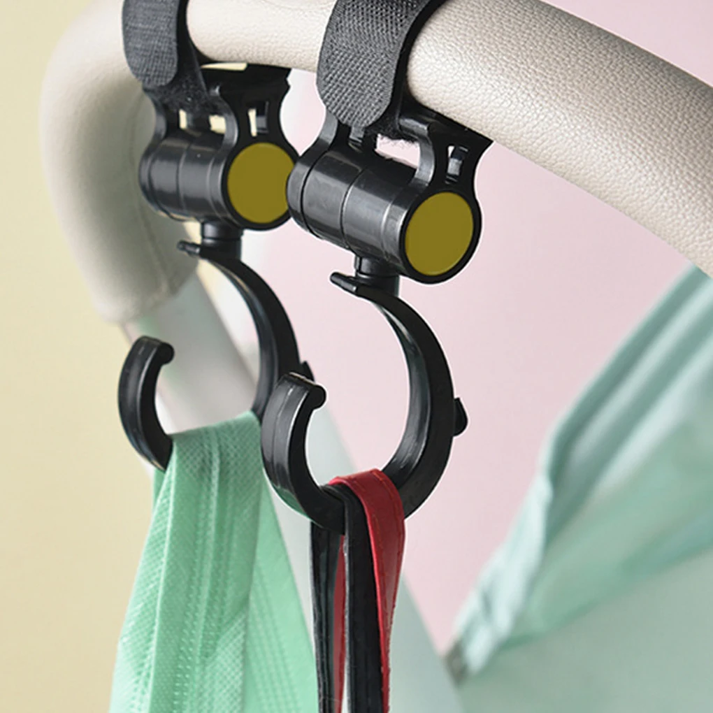 Conjunto de ganchos para cochecito de beb&eacute;, bolsa de pa&ntilde;ales giratoria 360, COLGADOR PARA cochecito de beb&eacute;, 2 unids/set-1
