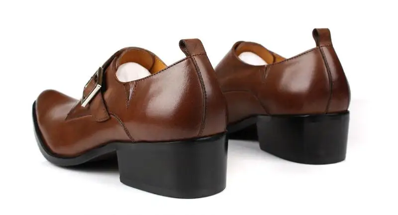 Pointed toe genuine leather men shoes fashion buckle design wedding dress mens personality business work size 37 44 | Обувь