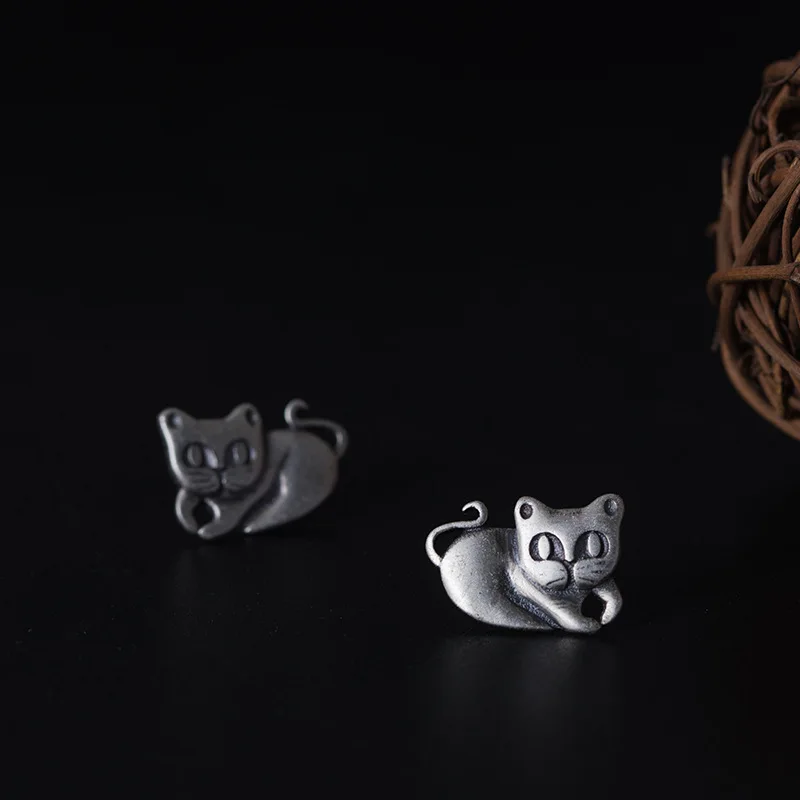 Женские серьги гвоздики Flyleaf Винтажные из стерлингового серебра 100% пробы с