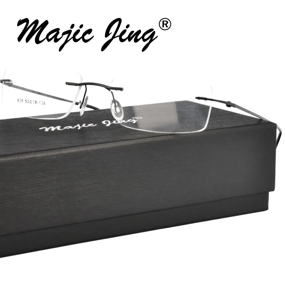 

Memory Metal Spectacles Eyeglasses Hinged Rimless Myopia Prescription Glasses Fashion Eyewear 808