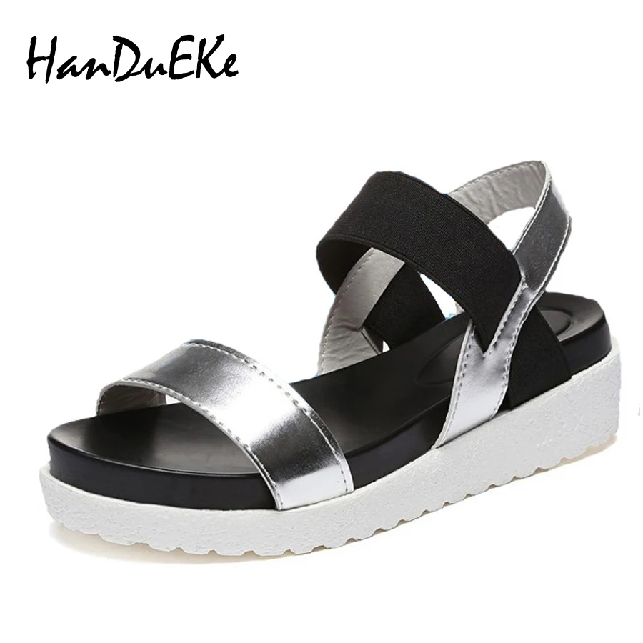 Дамская обувь Летние дамские сандалии 2017 туфли без каблука с открытым носком