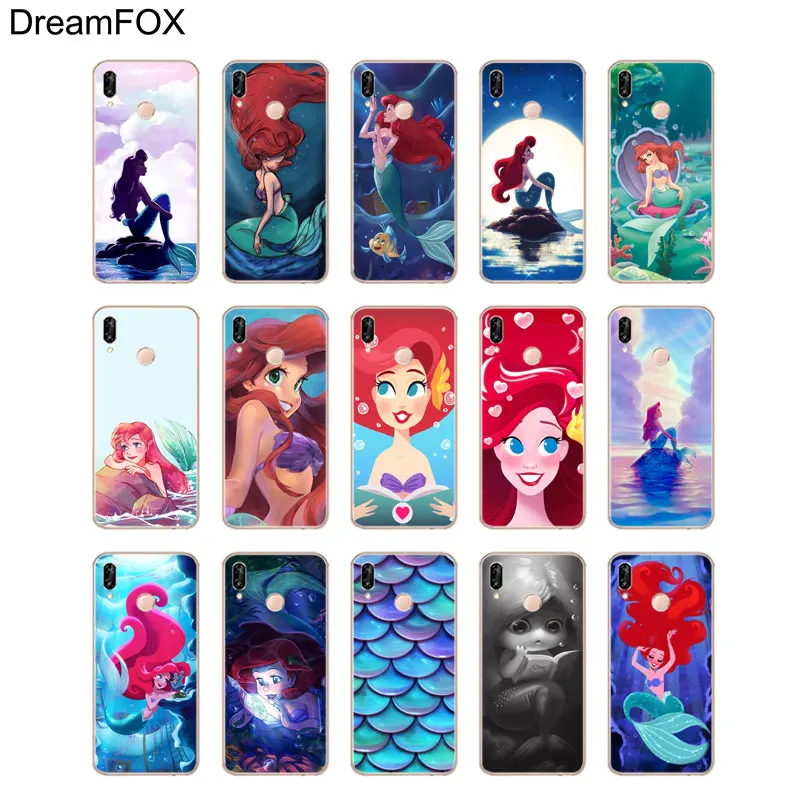 DREAMFOX M358 Мягкий ТПУ силиконовый чехол с русалочкой для huawei Honor 6A 6C 7X9 10 P20 P30 Lite Pro P Smart