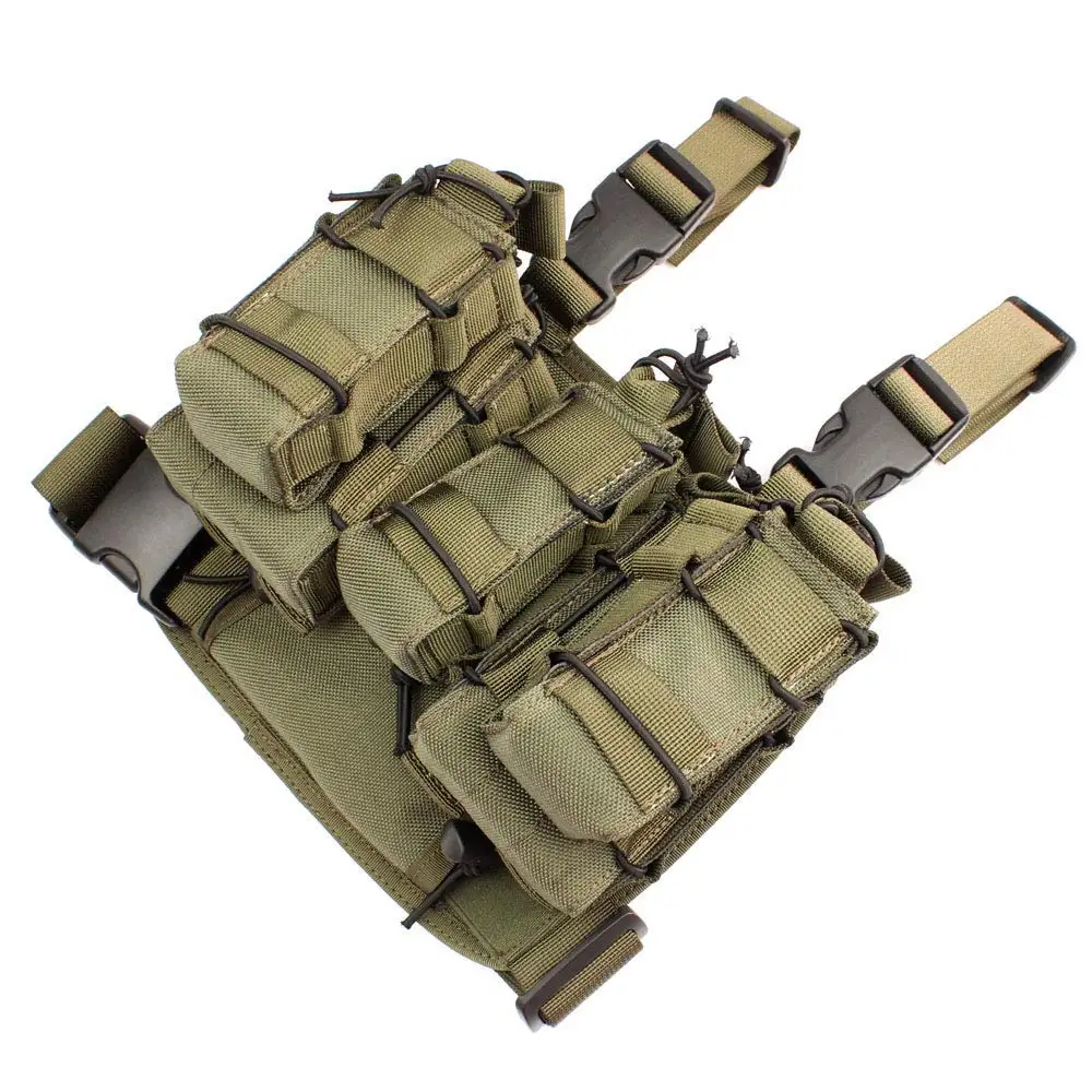 TTGTACTICAL Tactical Drop Leg Rig со съемным двойным штабелером Mag Pouch& 1 одиночный Mag Pouch, Molle Drop Leg Platform