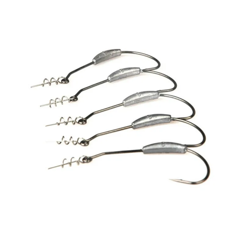 

5pcs Exposed Lead Jig Head Barbed Lead Hook 2g 2.5g 3g 5.25g 7g Offset Fishing Hook Fish Hooks Fit for Texas Rigs Fishing Tackle