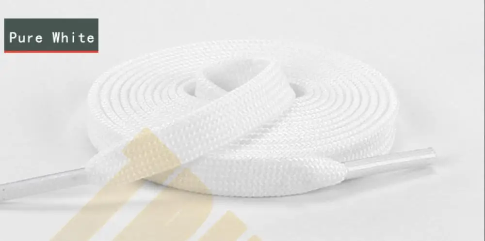 Pure white TRipleTop Красочные оригинальные эластичные Прочные шнурки с уменьшением катышков свободные-доказательство Анти-доказательство для шнурков - Цвет: Pure white