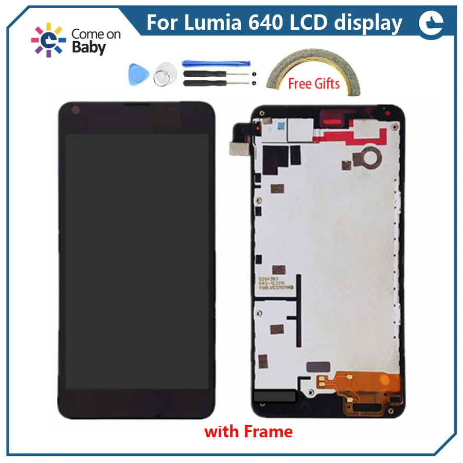 ЖК дисплей с сенсорным экраном и дигитайзером в сборе для Nokia Lumia 640 640XL рамкой
