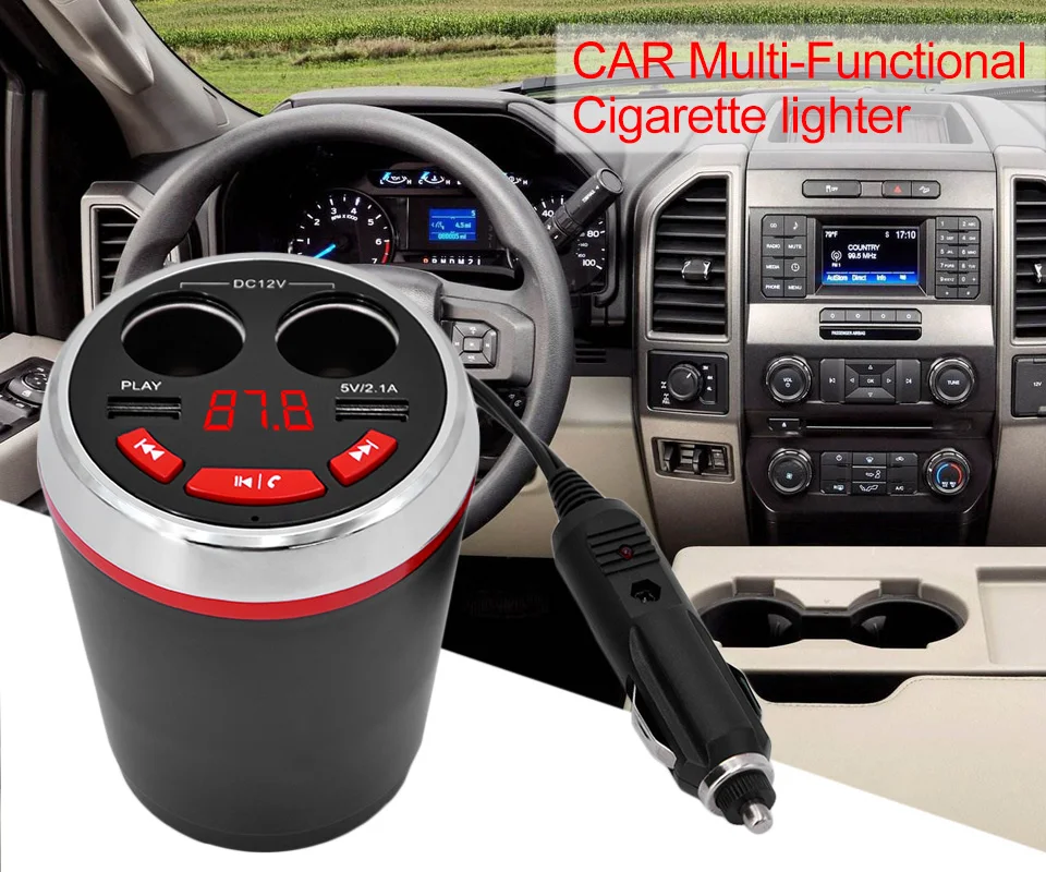 Автомобильный Bluetooth музыкальный mp3 плеер динамик громкой связи с прикуривателем