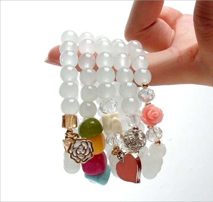 Оптовая продажа браслеты ручной работы из натурального камня эластичные