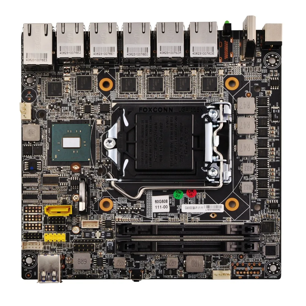 Qotom Q600G6 промышленный ПК шлюз брандмауэра маршрутизатор для pfSense-7th 6th Gen процессор(LGA1151) вентилятор 6 гигабитных NIC