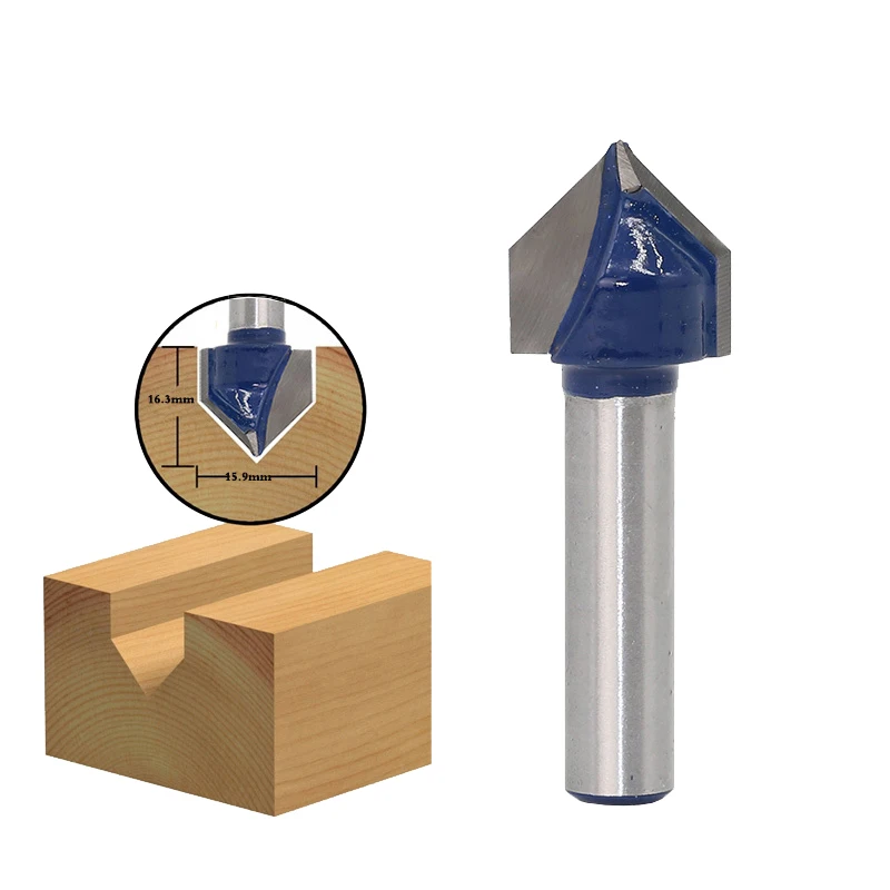 1 шт. 8 &quotхвостовик 90 градусов V Groove шаблон канавка фреза 5/8''|groove router bit|v groove