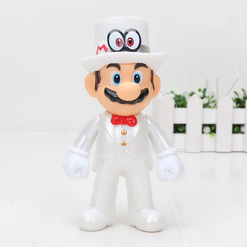 white eye opp Дешевые 8~ 15 см Bros Bowser Super Mario Koopa Yoshi Mario ПВХ Фигурки Луиджи Ослик Конг модель куклы игрушки украшение - Цвет: white eye opp
