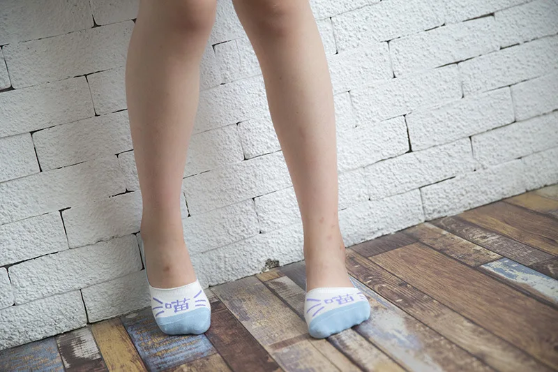 10 Пар/лот Связаться с Г-Жа милый кот носки силиконовые мелкой рот