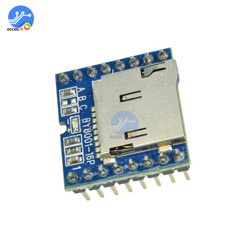 BY8001 16P MP3 плеер Поддержка Micro SD TF карта DIY усилитель комплект для Arduino плееры аудио
