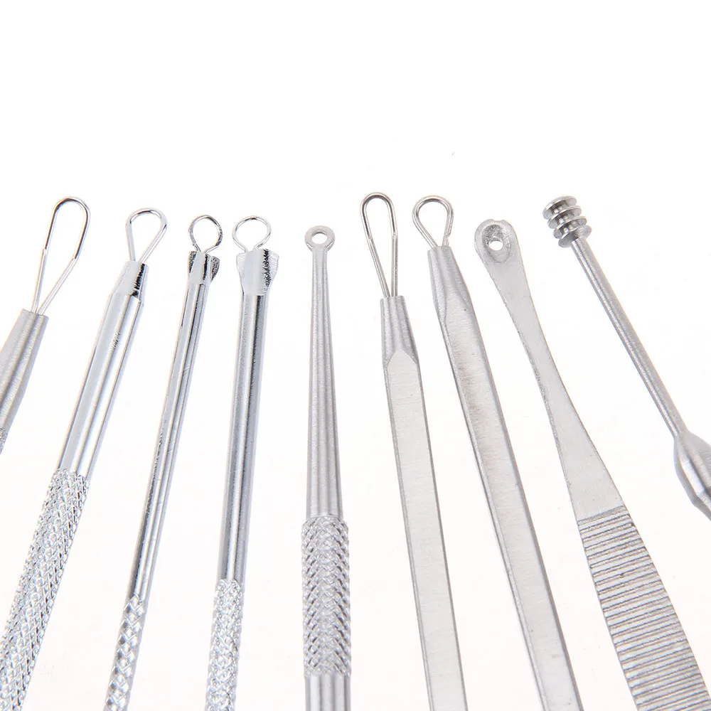 Девушка Женская мода 9 шт. угрей Remover Tool Kit Whitehead прыщ угревая сыпь поверхностьные