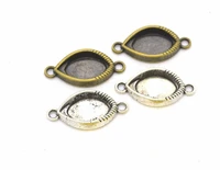 100pcs 15mmx30mm antique silver toneantique bronze evil eye connector pendant charmfindingfit 10mmx15mm cabochon eye