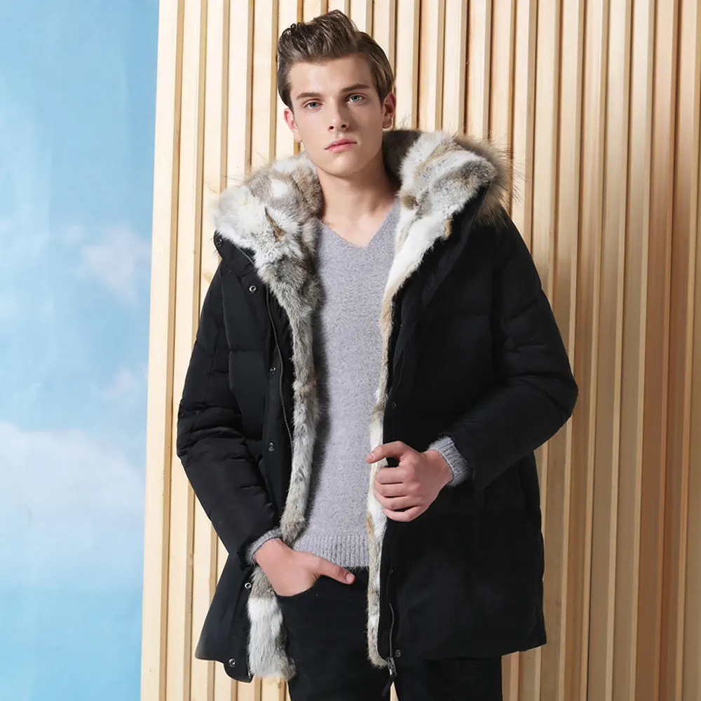 Зимние теплые мужские пуховики с капюшоном повседневные Длинные парки и пальто