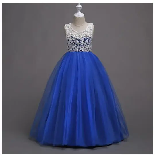 Девушки с длинным торжественное платье 2017 без рукавов Кружево тонкий принцесса