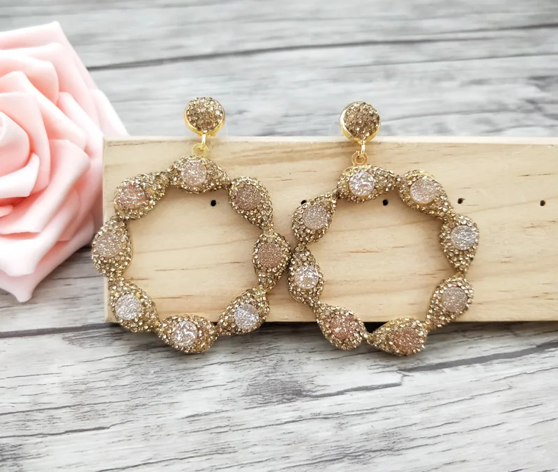 5 пар великолепных цветочных винтажных подвесок капли воды паве Стразы Кристалл