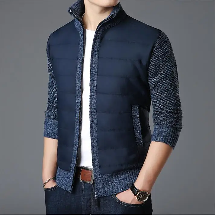 Свитер с воротником пальто брендовые свитера мужские плотный Кардиган Slim Fit