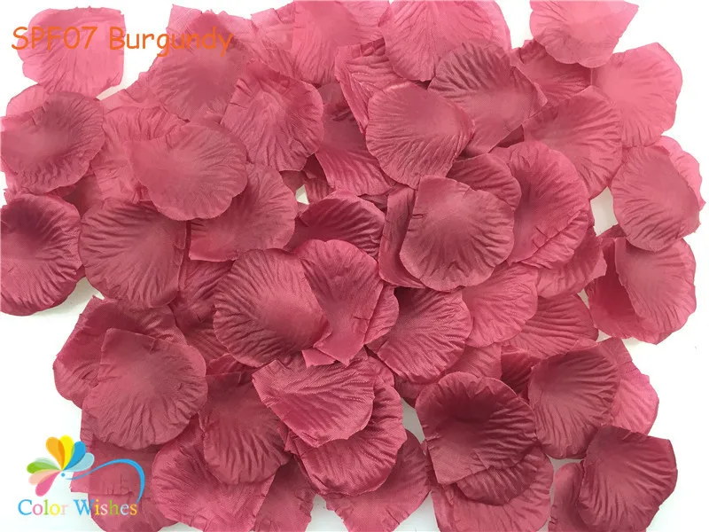 SPF07 Burgundy 100 шт./пакет, нежно-розовый, искусственный Шелковый цветок розы лепестки Листья свадебной церемонии подарок Обёрточная бумага шприцы Baby Shower украшения - Цвет: SPF07 Burgundy