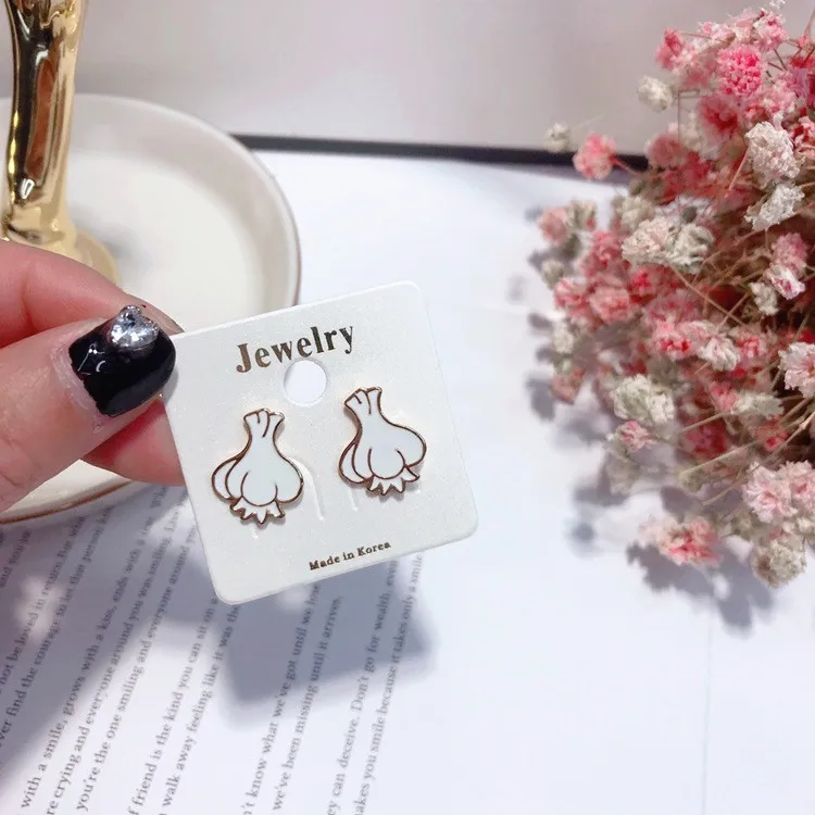 eggs garlic food drop glaze earrings Hypoallergenic fadeless alloy fashion jewelry stud women gift | Украшения и аксессуары