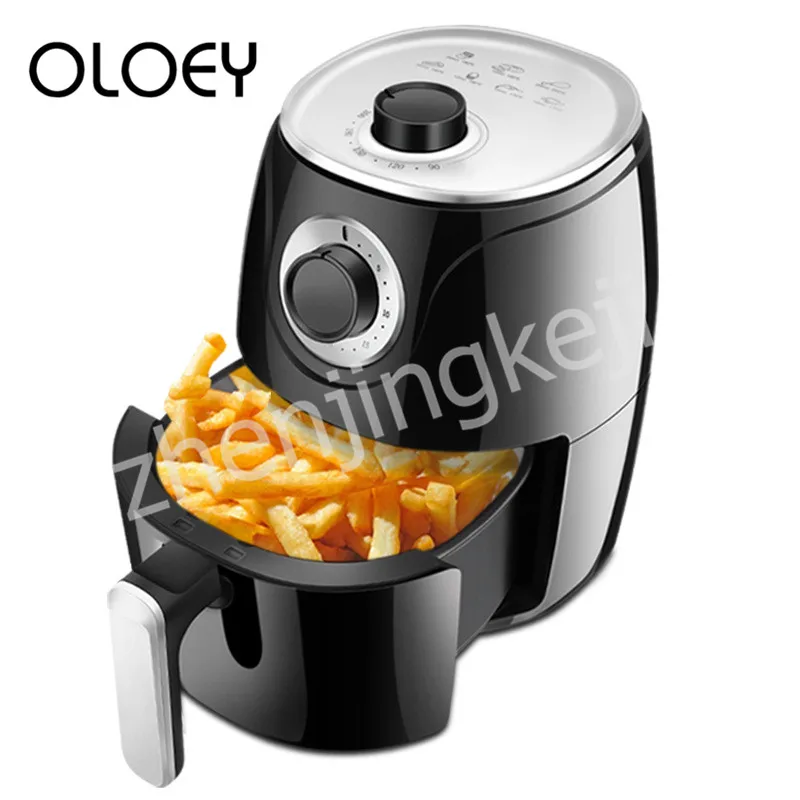 Черный High Capacity Household Intelligent Air Fryer Smoke-free Electric Fryer Fries Machine 2.6L Multifunction Low Fat Non-stick Pan - Цвет: Черный
