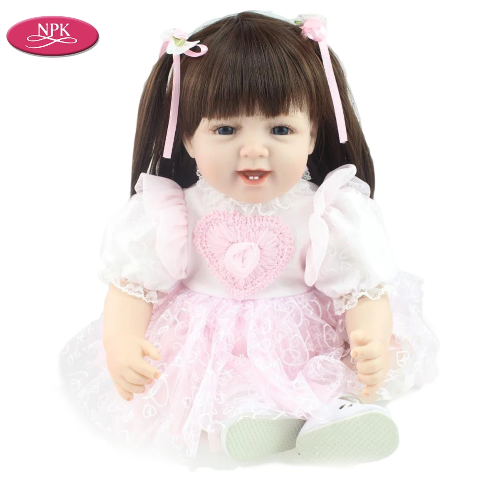 NPK силиконовая кукла Reborn Baby Girl развивающие игрушки 55 см виниловые реалистичные