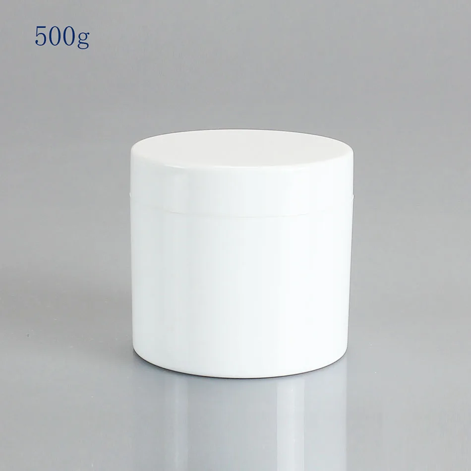 10pcs 500g White Plastic storage Container skincare Container for cosmetics PET Jar Container For Packaging Skin Care Pots Tin