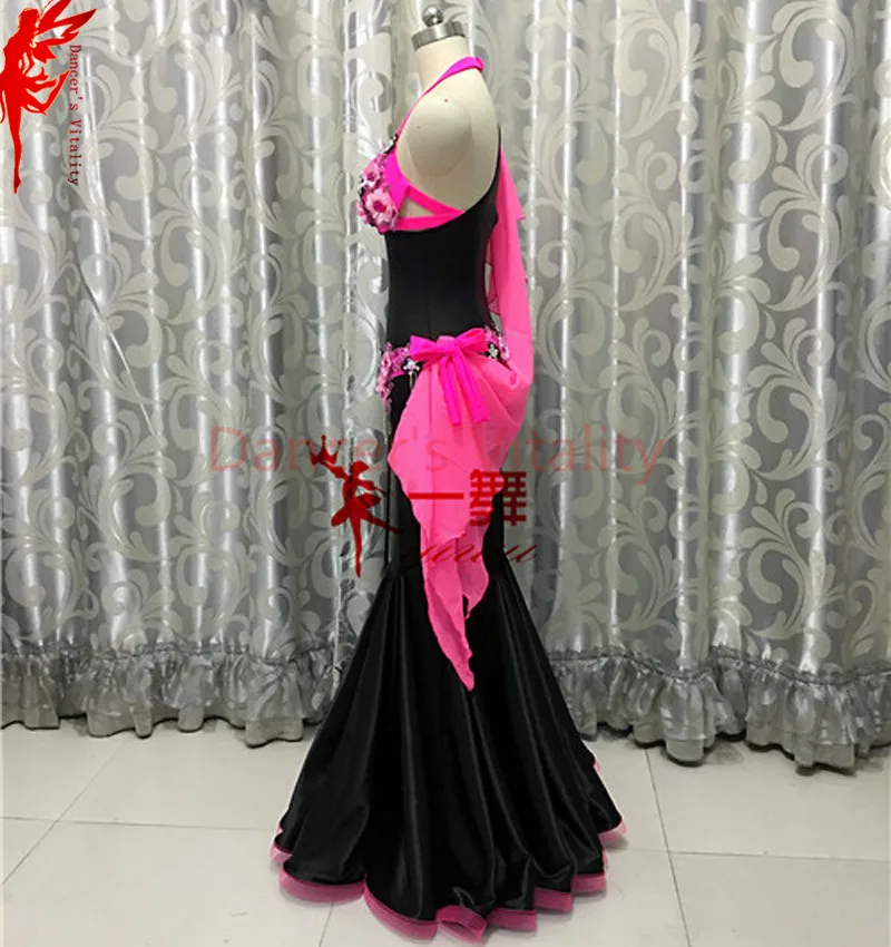 Girls belly dance Performance dress flowers bra top and velvet 2pcs Lady India clothes women Elegant B/C | Тематическая одежда и