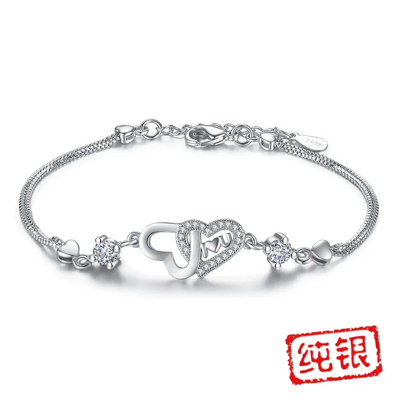 Модный Блестящий Браслет серебряное качество женские японские и корейские