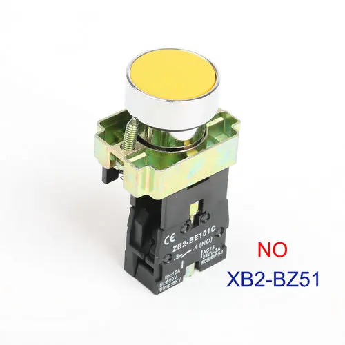 XB2-BZ42 BZ21 BZ51 BZ61 bz31самоблокирующийся плоский кнопочный переключатель NO/NC 22 мм - Цвет: XB2-BZ51