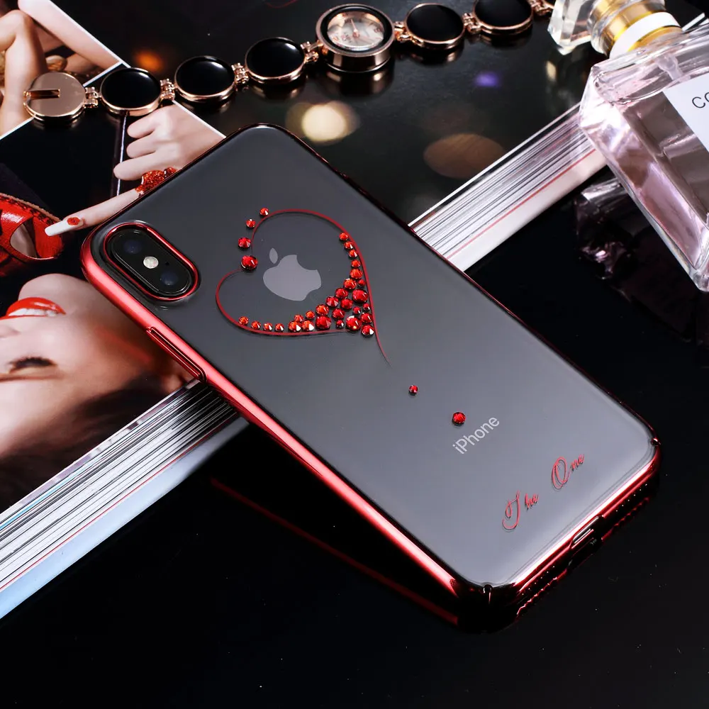 KINGXBAR для iPhone X чехол Swarovski элемент с кристаллами и бриллиантами жесткий Кристалл