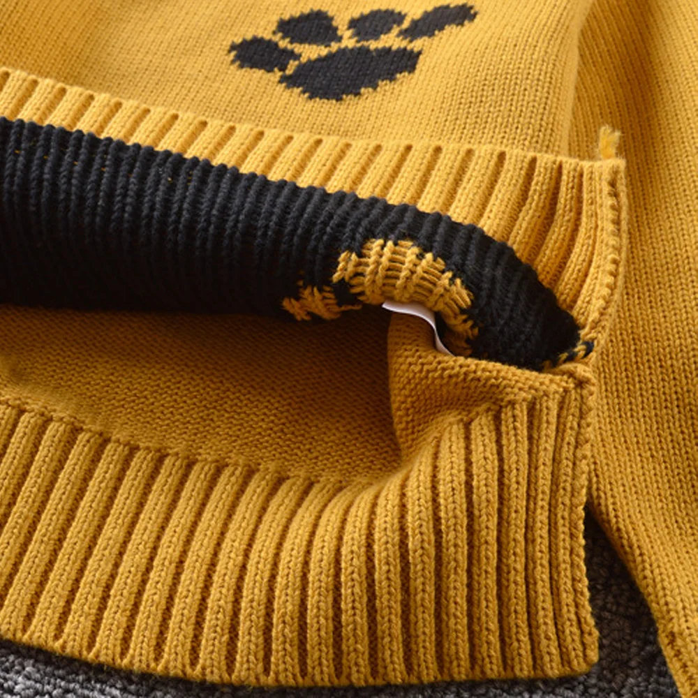 2017 Новых Детей Свитер Мультфильм След Девушки Трикотаж Осень Детские Дети Одежда