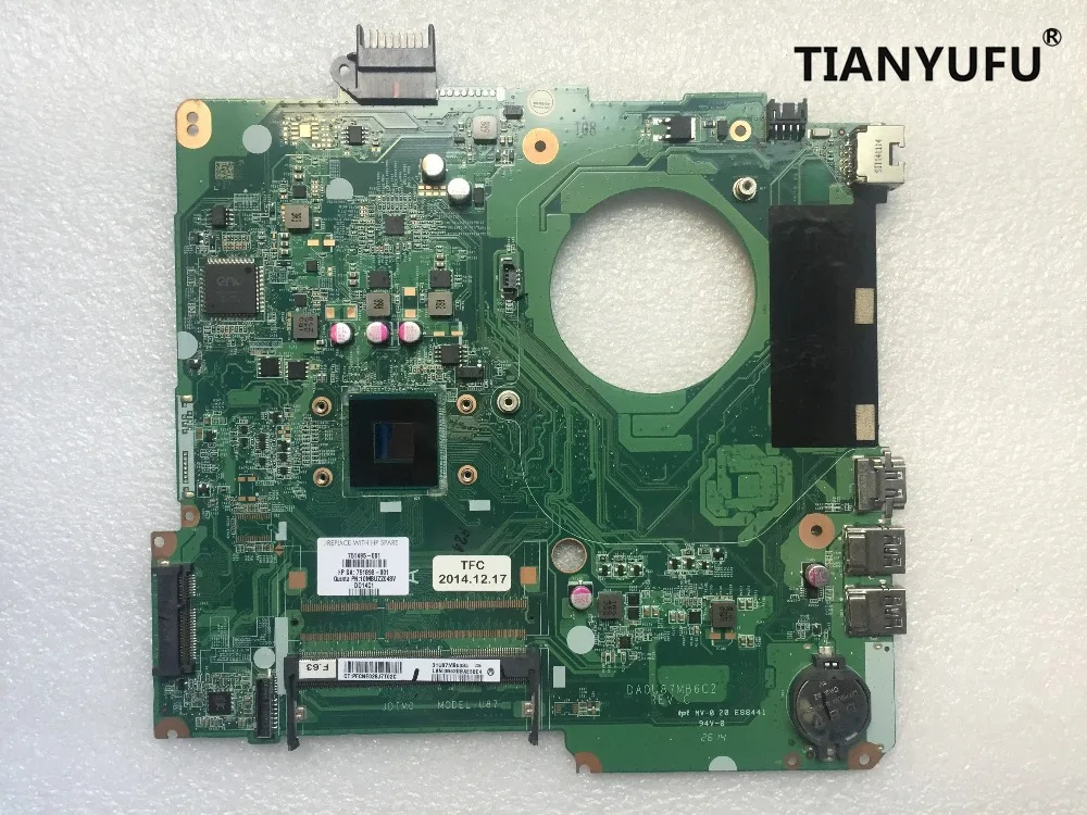 779457-501 Бесплатная доставка Материнская плата для ноутбука серии HP 15-F 779457-001 DA0U87MB6C2