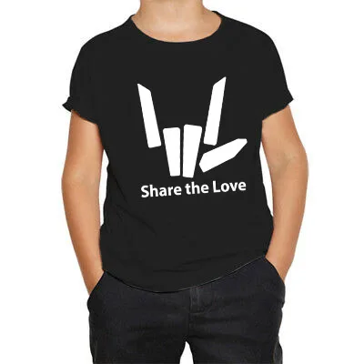 Новинка года; модные детские футболки с надписью «Share The Love»; футболка с короткими рукавами и круглым вырезом для мальчиков; модные мягкие футболки в уличном стиле для девочек