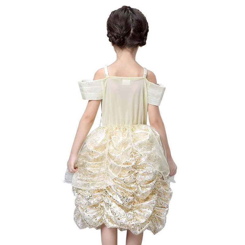 MOONIGHT Girl Princess Dress Children Belle Costume Deluxe Cosplay Party Dresses Gown Kids Up | Тематическая одежда и