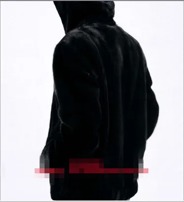 2018 куртка из искусственного меха зимняя повседневная черная Мужская норковая с