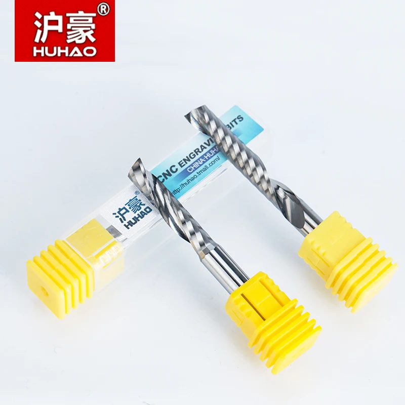 

HUHAO 5pcs/lot Shank 6mm Single Flute Spiral Cutter Router Bit For Acrylic Carbide Milling Cutter CNC Tools Machine Accessories
