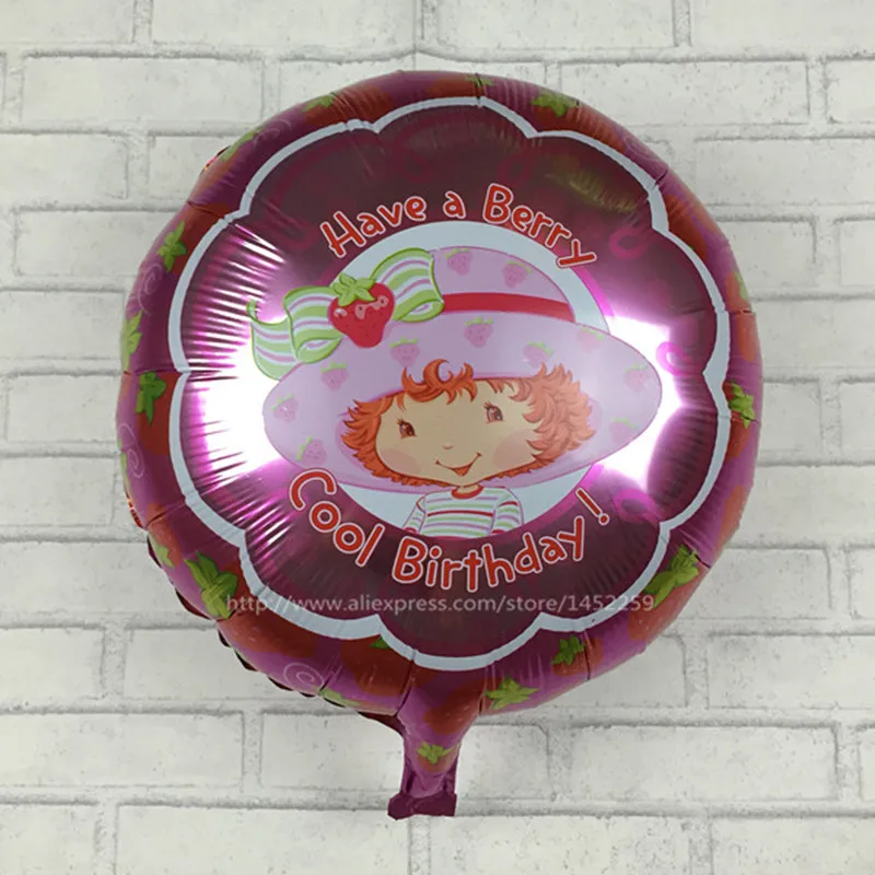 XXPWJ Бесплатная доставка 1 шт. круглый алюминиевый Клубника девочка детские