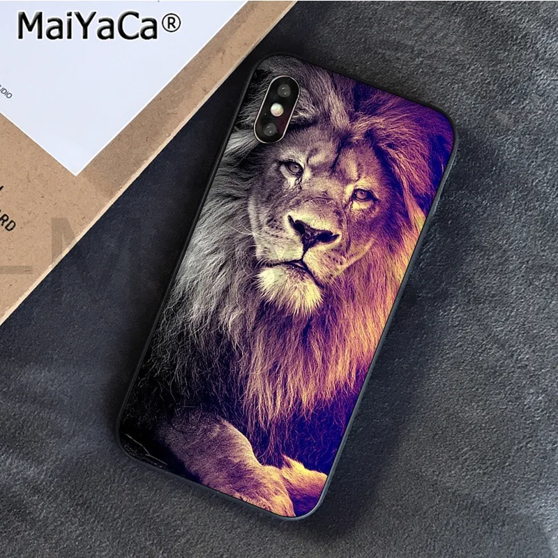 MaiYaCa Animaux Лев новое поступление черный сотовый Чехол для телефона для iphone 11 pro 6S 6plus 7plus 8 8Plus X Xs MAX 5S XR - Цвет: A2