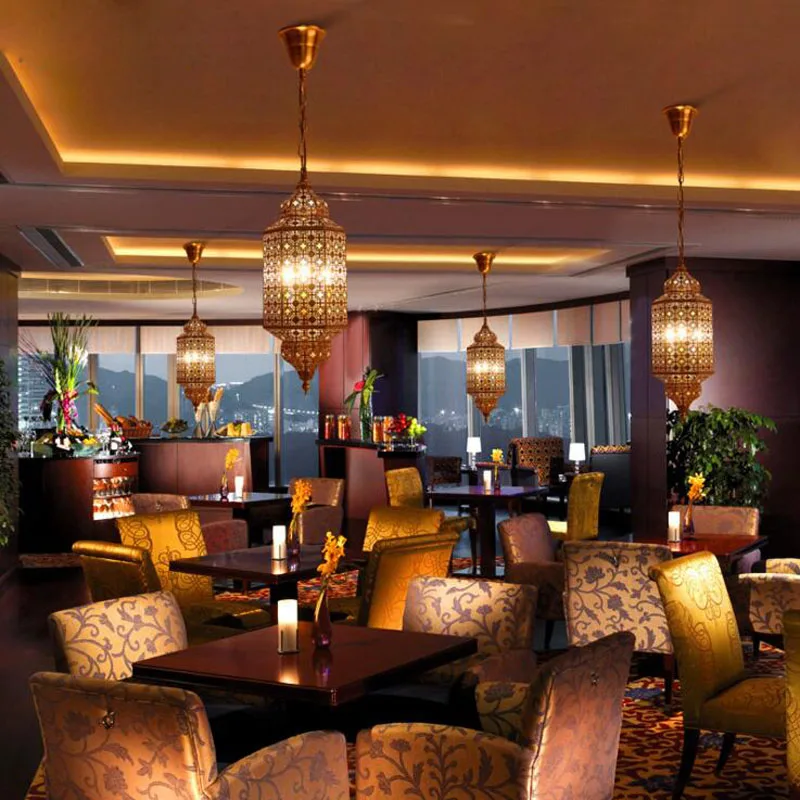 Ажурная резная лампа ручной работы люстра для ресторана отеля ретро создания