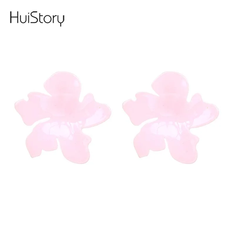 HUISTORY новые акриловые серьги гвоздики с цветком модные ювелирные изделия