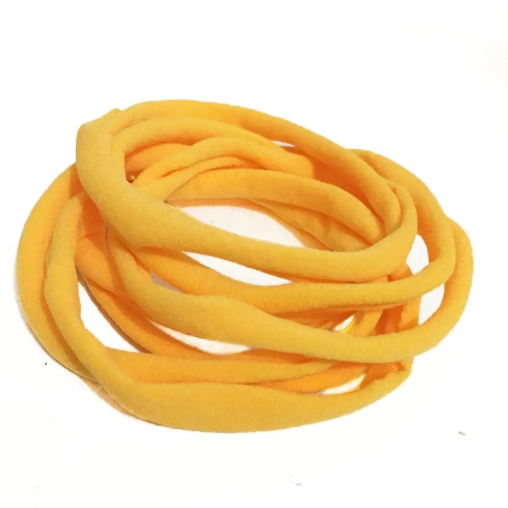 yellow 50 шт./лот, яркие цвета, мягкие нейлоновые эластичные повязки на голову, сделай сам, лента с бантом, Однотонные эластичные повязки на голову, аксессуары для волос - Цвет: yellow