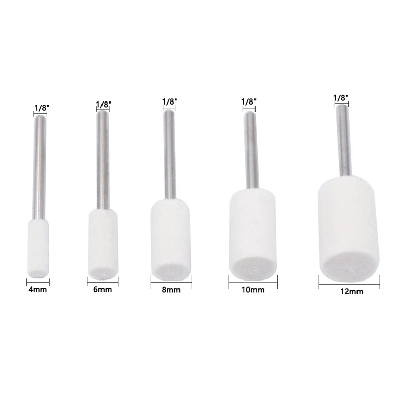 20Pcs Wool Felt Mounted Mandrel Polishing Buffing Wheels Grinding Bits Grinder Head Polish Watch Jewelry Rotary Tool Accessories |