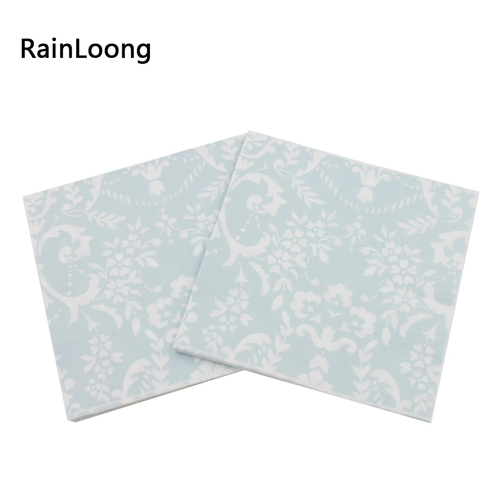 [RainLoong] 2Plys напитков Бумага салфетки Бирюзовый ткани украшения 33 см * 1 шт. в