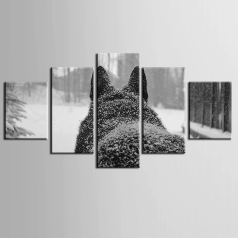 Лидер продаж оптовая продажа печать на холсте серии Wolf 5 шт. современный стиль