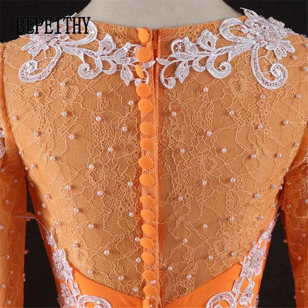 BEPEITHY Robe De Soiree шифоновое прозрачное кружевное длинное вечернее платье из органзы