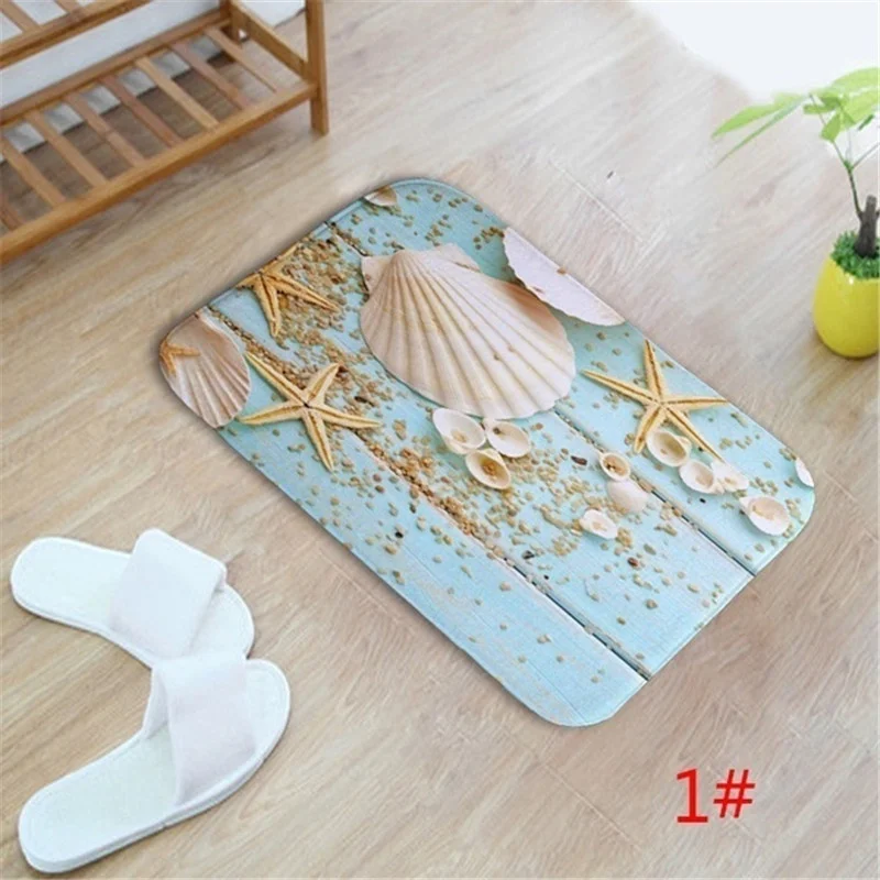 Fashion Sea Beach Style Door Mat Carpets Kitchen Bathroom Rugs House Floor Entrance Area Blankets Home Decoration | Дом и сад