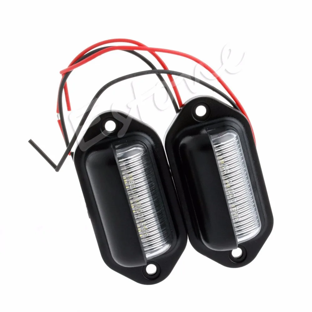2x12V 6 светодиодный номерной знак тег интерьер шаг светильник RV грузовик прицеп