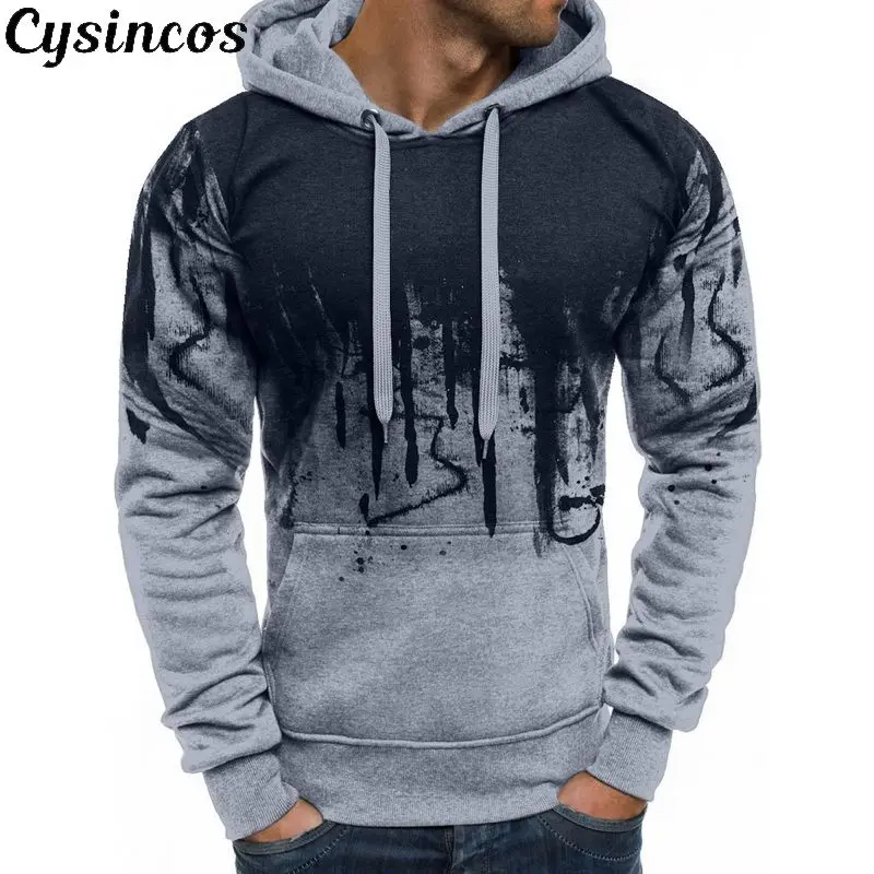 CYSINCOS Мужская Спортивная повседневная одежда на молнии модные толстовки с